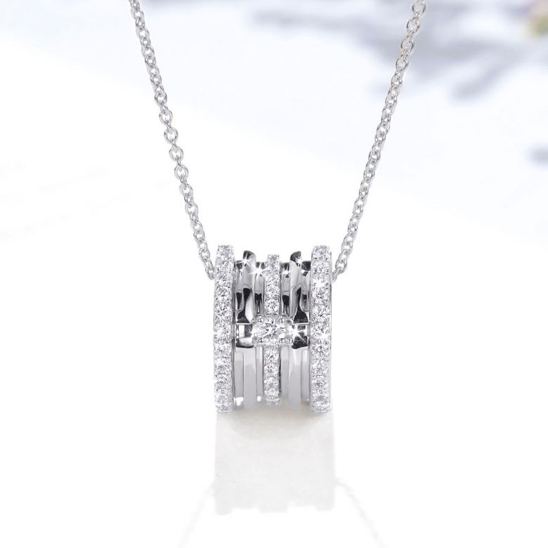 Pendentif mon Chou. Cylindre Or blanc et Diamants - 1