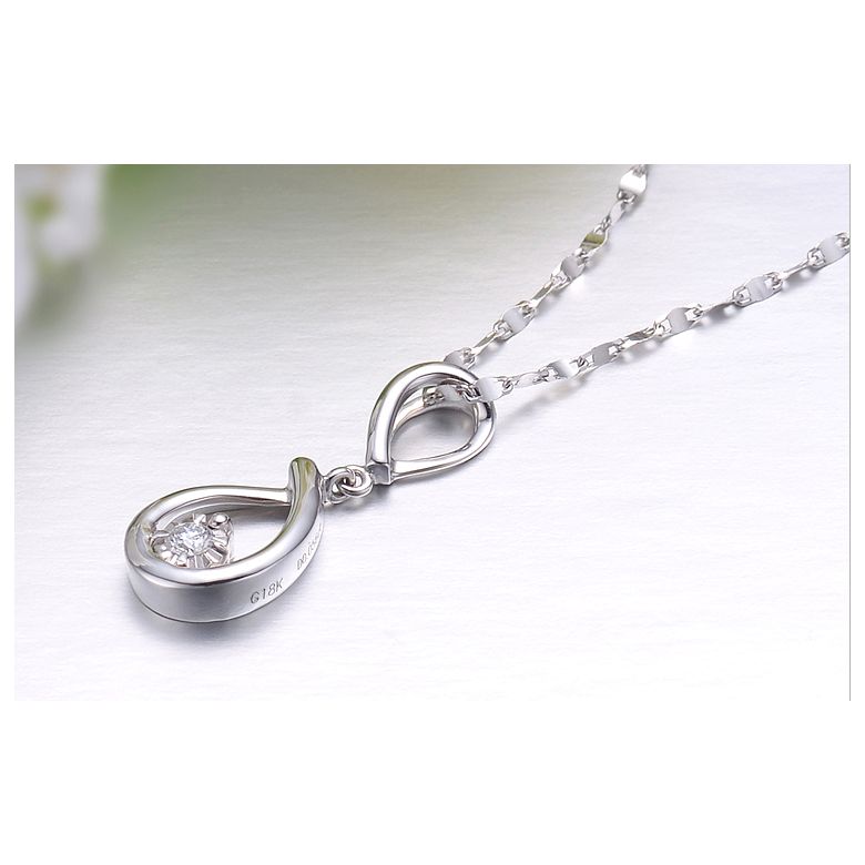 Pendentif lasso en or blanc et diamant - Attrape moi si tu m'aimes - 2
