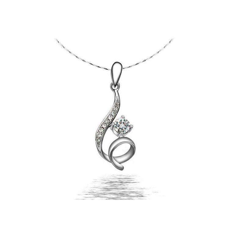 Pendentif byzantin entortillé - Or blanc, diamants 0.22ct - 1