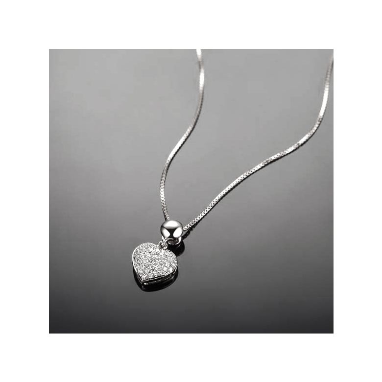 Pendentif coeur pavé de diamants - Or blanc et diamants 0.23ct - 5