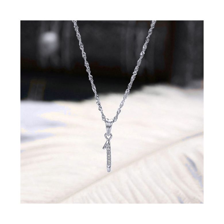 Pendentif chiffre 1 - Or blanc 18cts - Diamants 0.035ct - 3