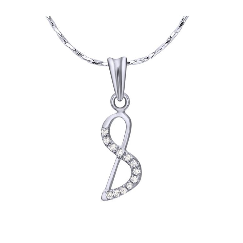 Pendentif chiffre 8 - Or blanc 18cts - Diamants 0.024ct - 1