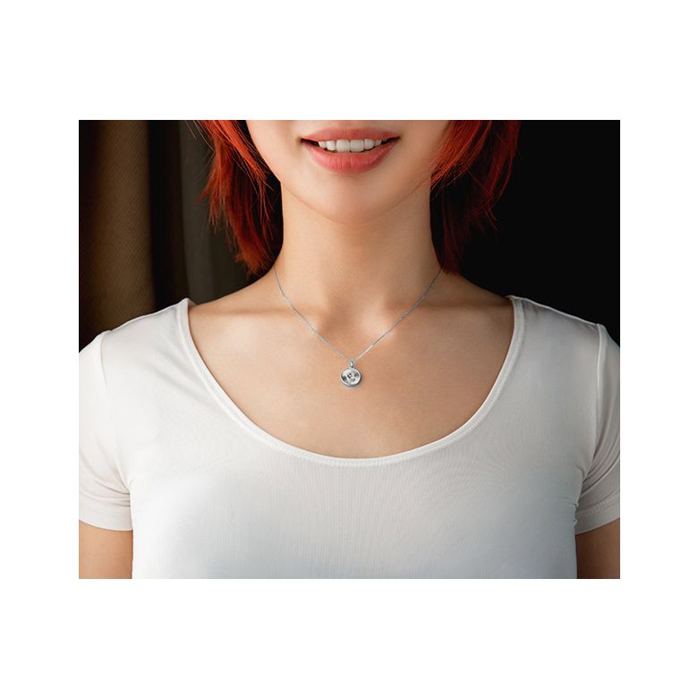 Pendentif Lettre de l'Alphabet - Vos initiales diamantées autour du cou or blanc - 4