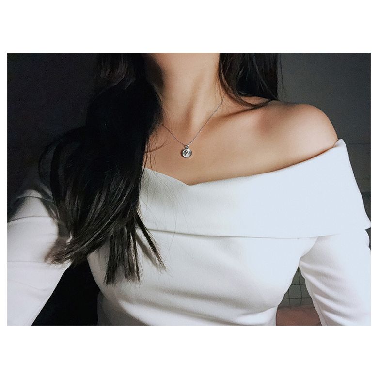 Pendentif Lettre de l'Alphabet - Vos initiales diamantées autour du cou or blanc - 11