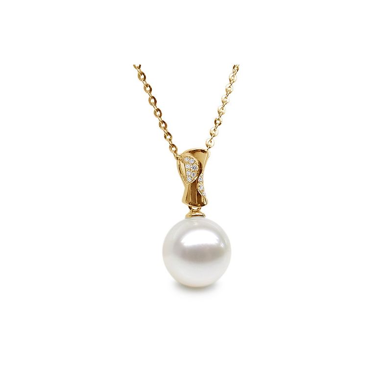 Pendentif t'es à croquer - Or jaune, perle de culture blanche - 2