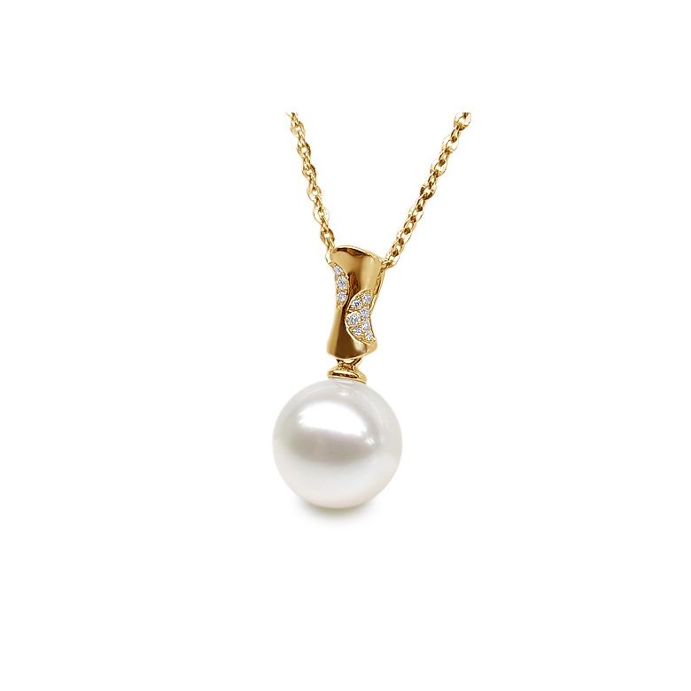 Pendentif t'es à croquer - Or jaune, perle de culture blanche - 4
