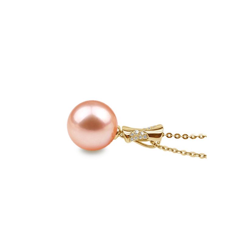 Pendentif t'es à croquer - Or jaune, perle de culture blanche - 6