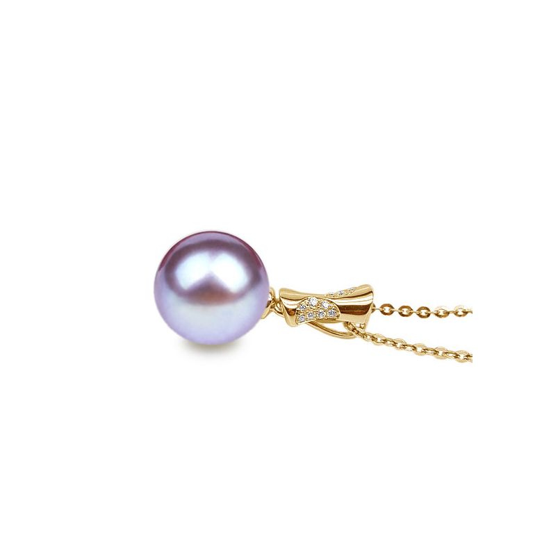 Pendentif t'es à croquer - Or jaune, perle de culture blanche - 8