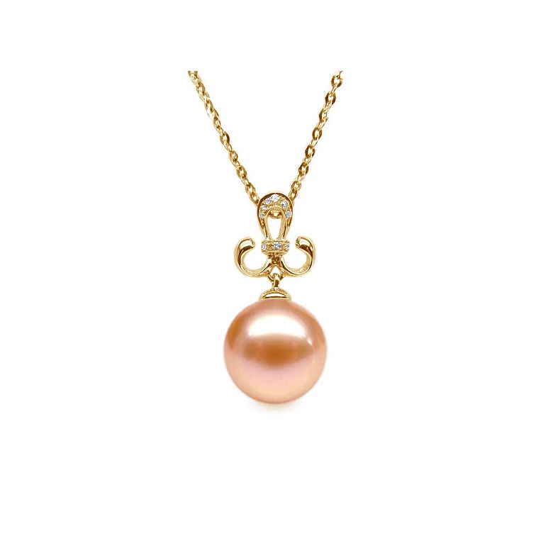 Pendentif armoiries noblesse - Or jaune, diamants - Perle blanche - 4