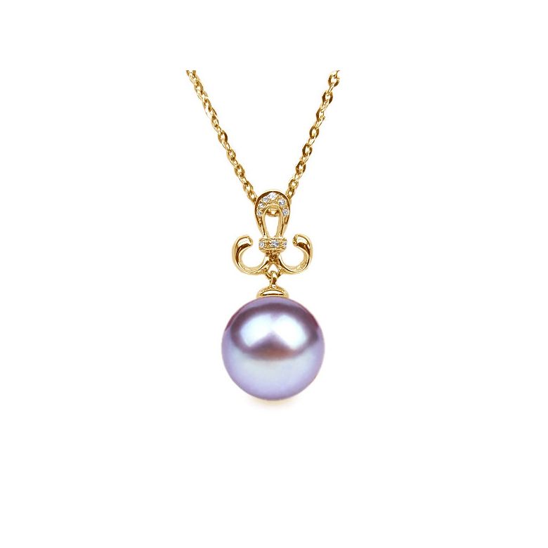 Pendentif armoiries noblesse - Or jaune, diamants - Perle blanche - 6