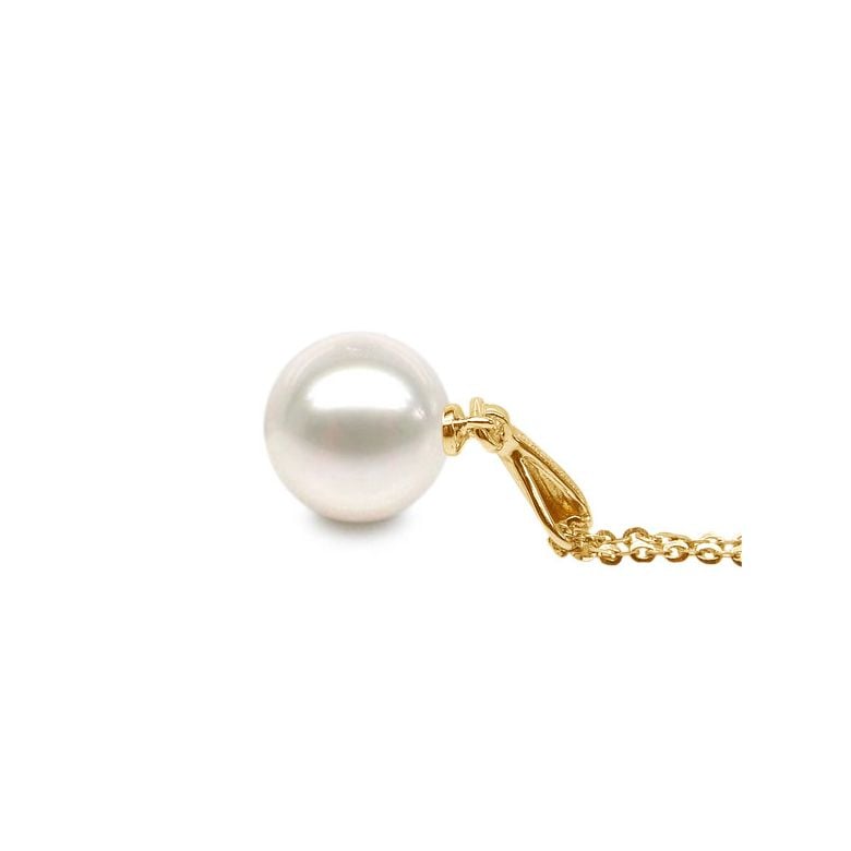 Pendentif Hainan or jaune et perle - En forme de tige - Diamant - 6