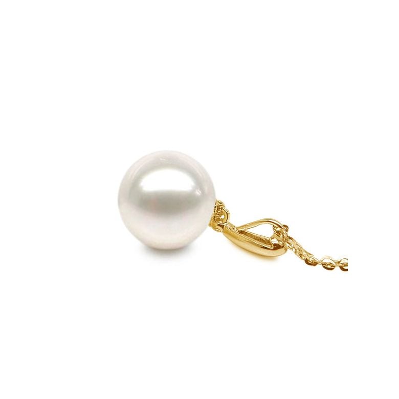 Pendentif Hainan or jaune et perle - En forme de tige - Diamant - 5