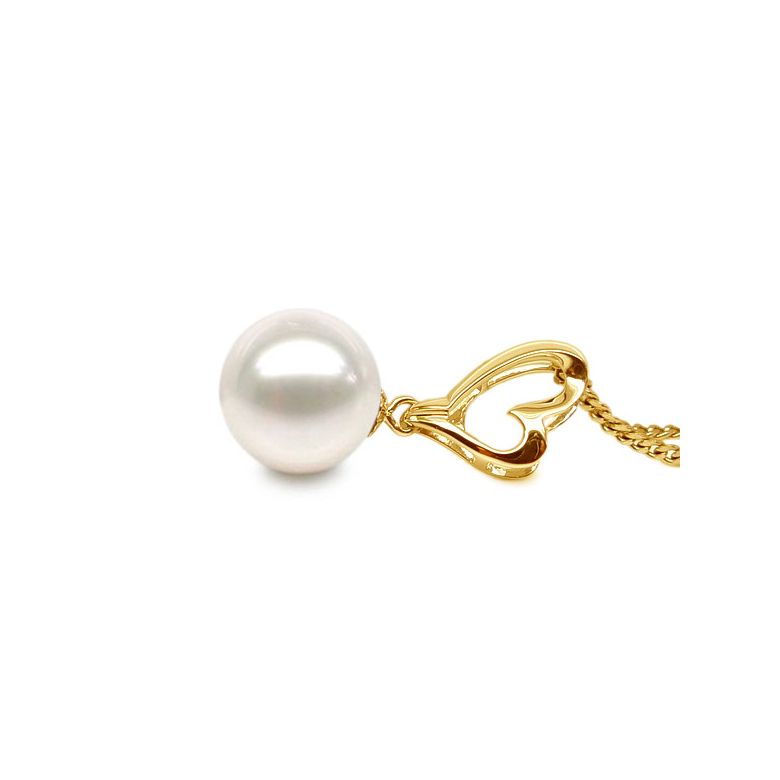 Pendentif cœur de Cupidon or jaune - Perle de culture - 2