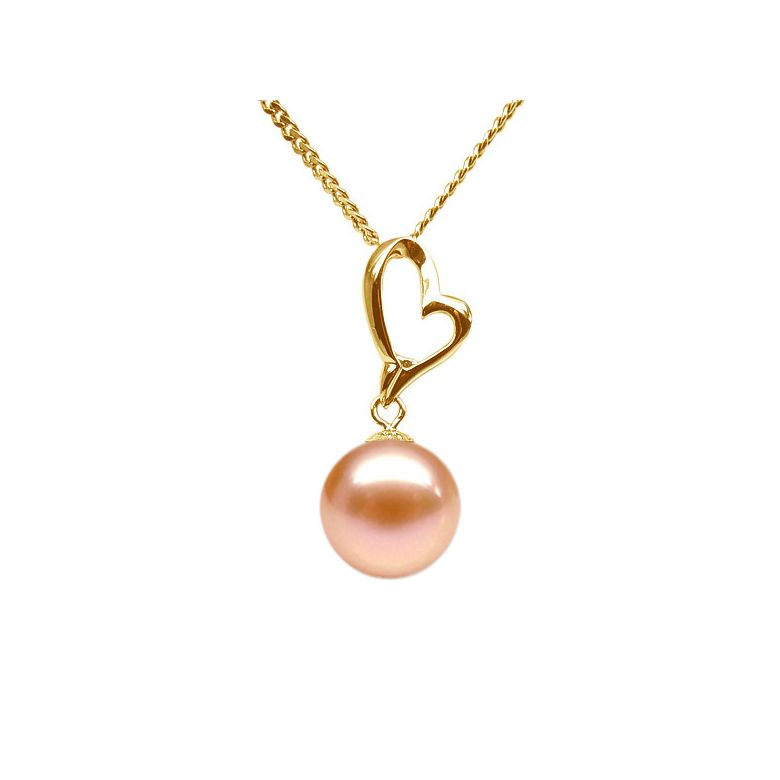 Pendentif cœur de Cupidon or jaune - Perle de culture - 4