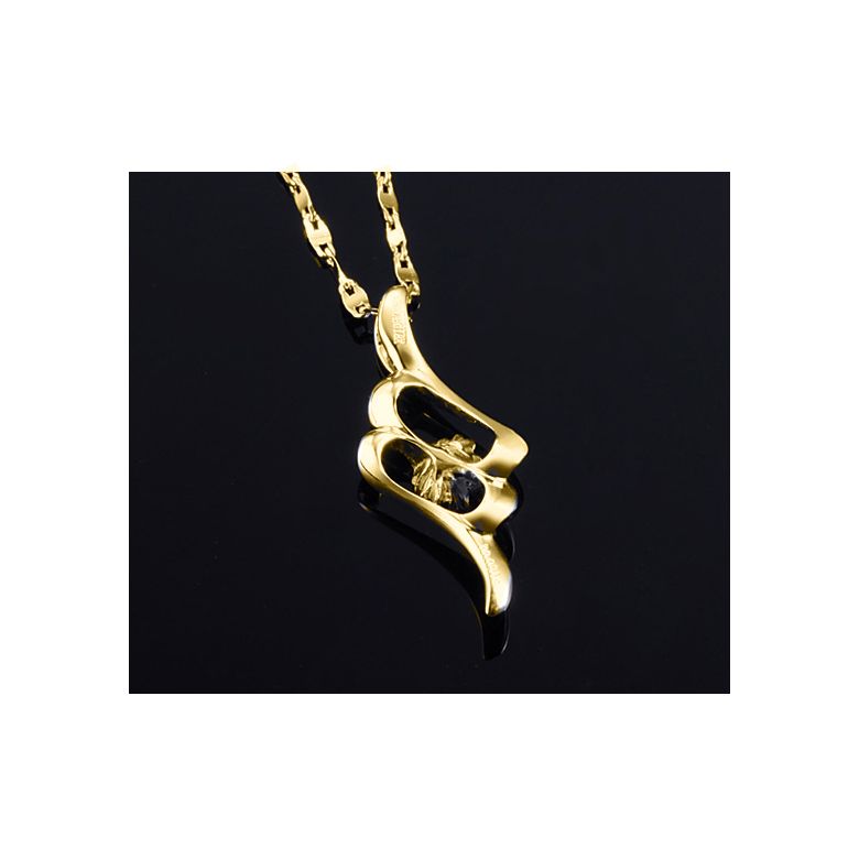 Pendentif byzantin - Fleur diamantée - Pendentif or jaune - 5