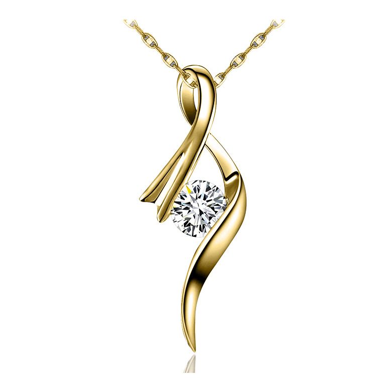 Pendentif byzantin - Ruban torsadé - Or jaune, diamant 0.20ct - 1