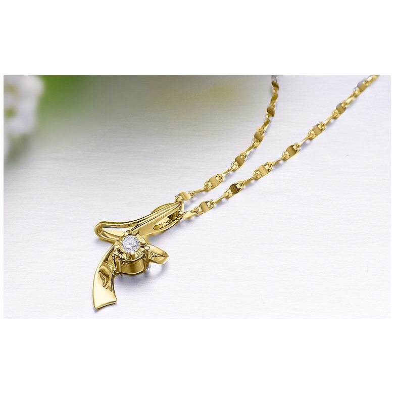 Pendentif diamant Signature - En or jaune 18 carats - 2