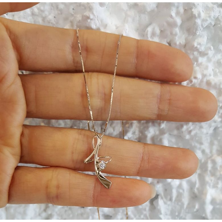 Pendentif diamant Signature - En or jaune 18 carats - 4