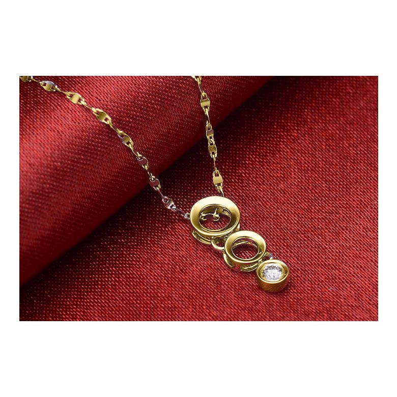 Pendentif contemporain or jaune en O - Diamant serti clos de 0.10ct - 3