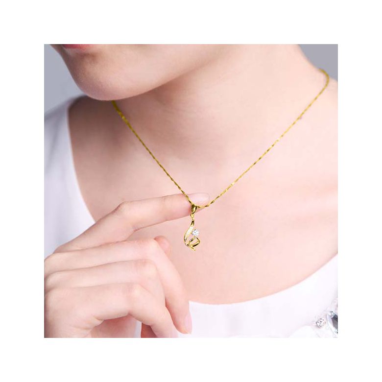 Pendentif byzantin entortillé - Or jaune, diamants 0.22ct - 2