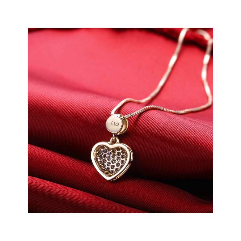 Pendentif coeur pavé de diamants - Or jaune et diamants 0.23ct - 4