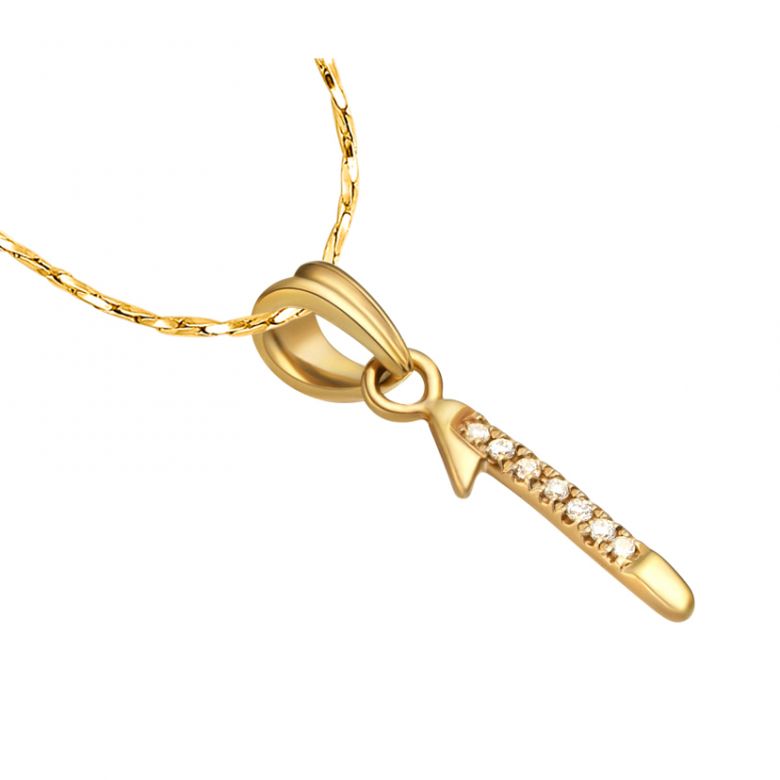 Pendentif 1 - Or jaune 18cts - Diamants 0.035ct - 2