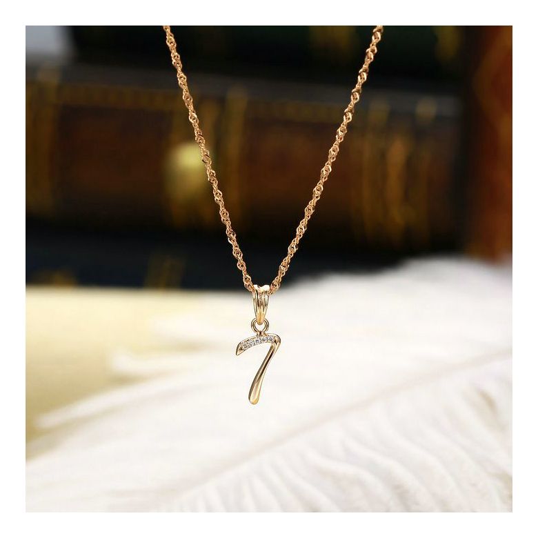Pendentif chiffre 7 - Or jaune 18cts - Diamants 0.01ct - 2