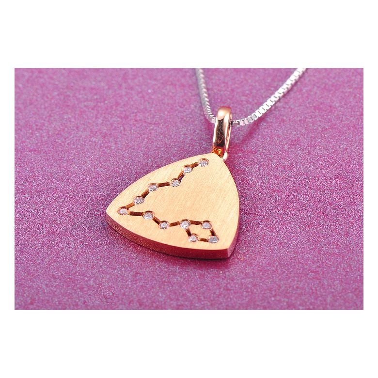 Pendentif constellation du zodiaque - Signe du poisson - Or rose - 3
