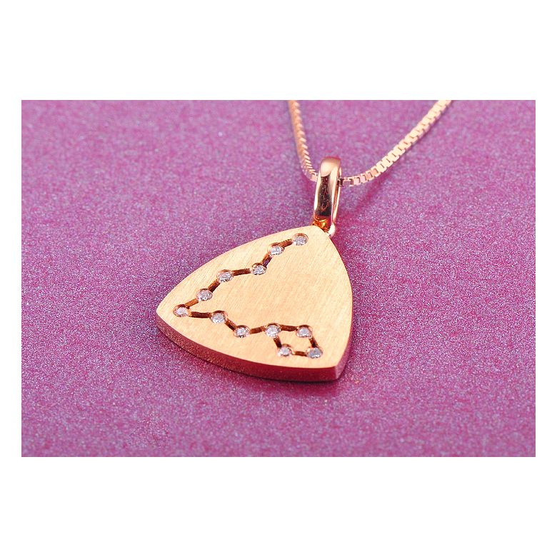 Pendentif constellation du zodiaque - Signe du poisson - Or rose - 3
