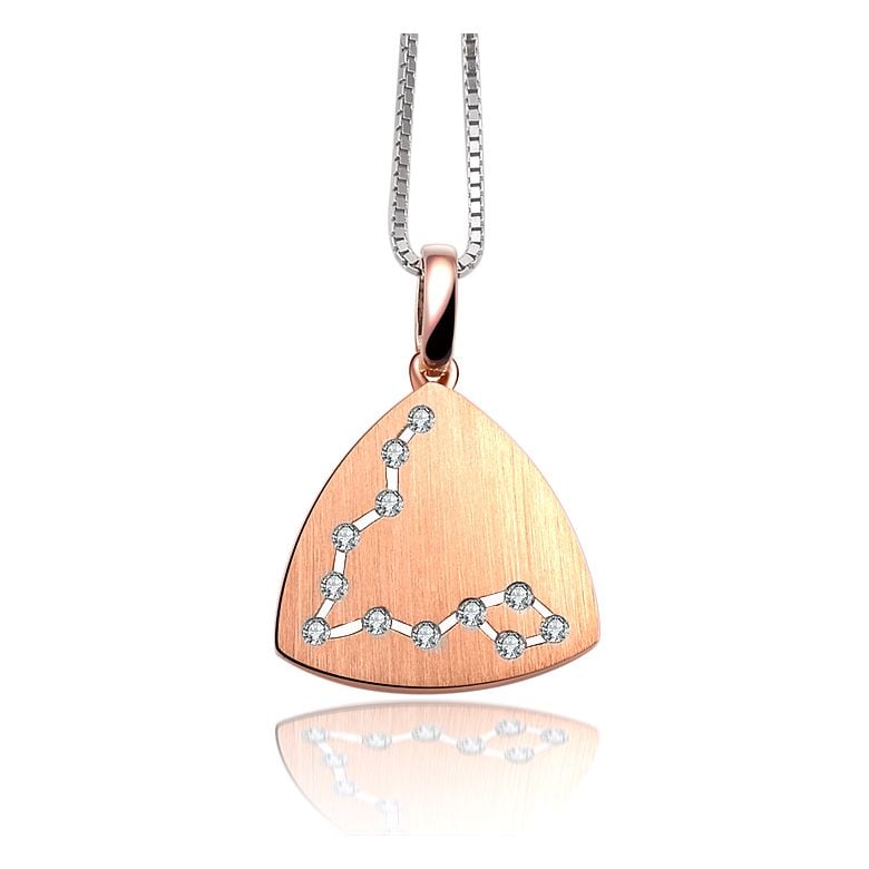 Pendentif constellation du zodiaque - Signe du poisson - Or rose - 1