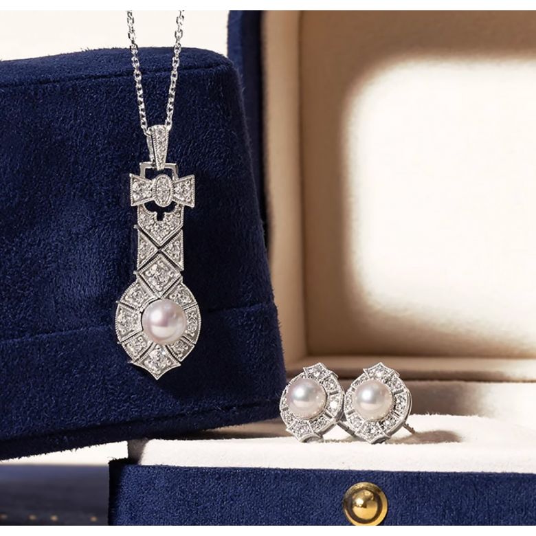 Parure Géométria Préciosa - Pendentif et Boucles d'Oreilles Art Déco  - 1
