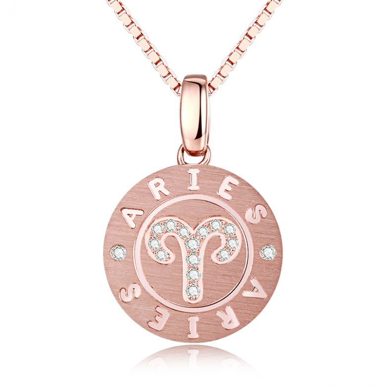♈Pendentif Aries Or rose. Signe du bélier. Zodiaque - 1