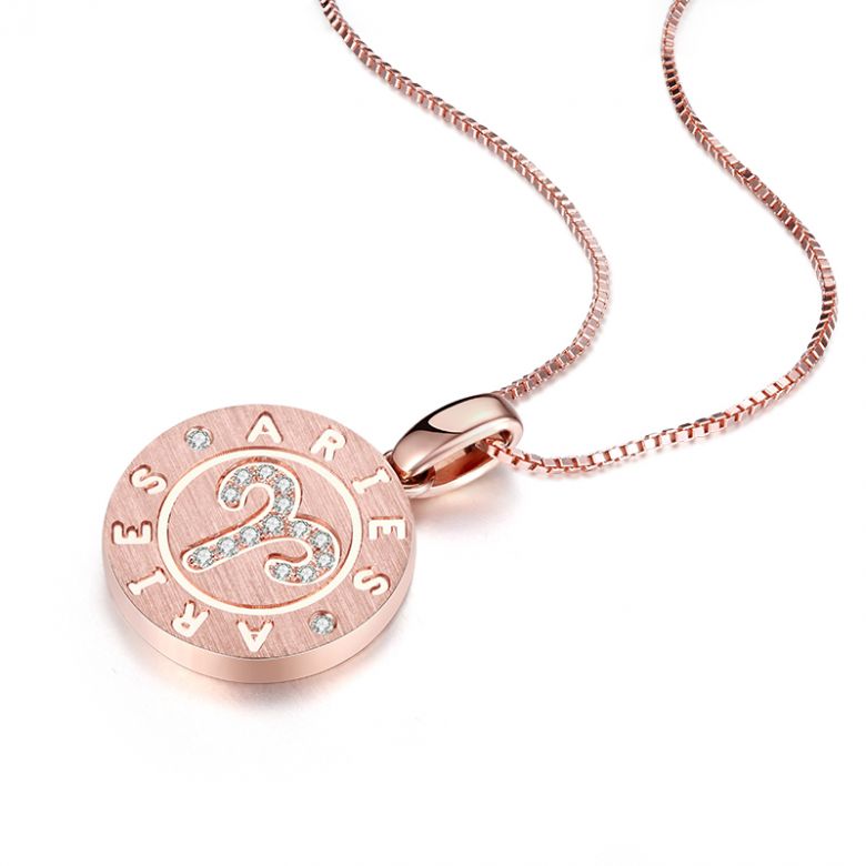 ♈Pendentif Aries Or rose. Signe du bélier. Zodiaque - 6