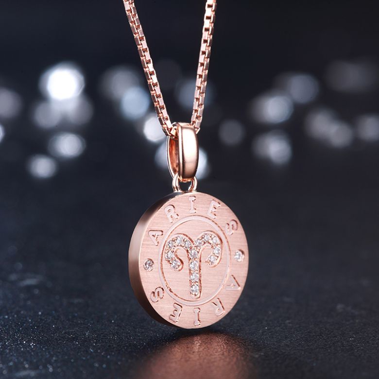 ♈Pendentif Aries Or rose. Signe du bélier. Zodiaque - 4