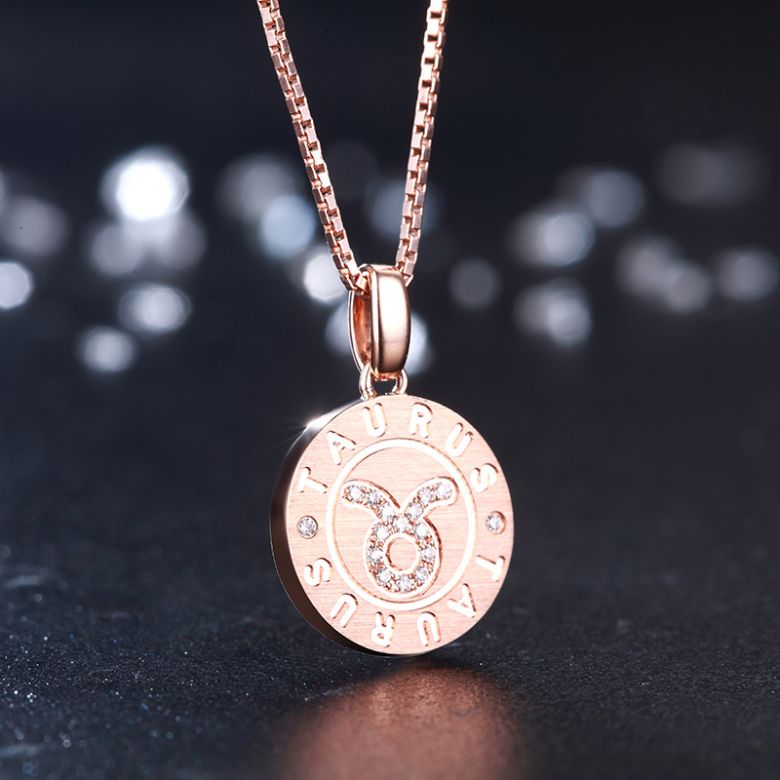 ♉Pendentif Taurus Or rose. Signe du taureau. Zodiaque - 3