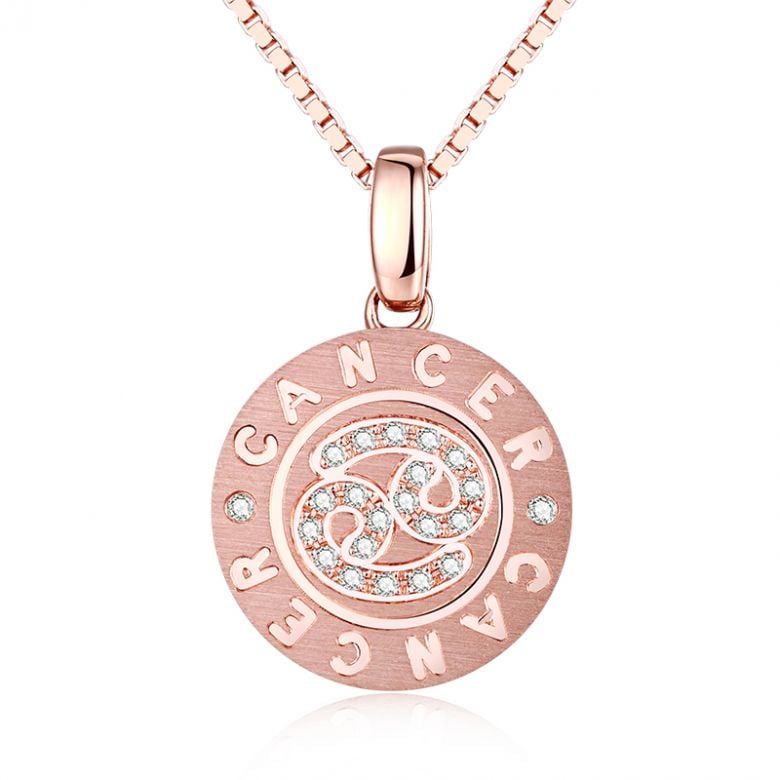 Pendentif Cancer Or rose. Signe du Cancer. Zodiaque - 1
