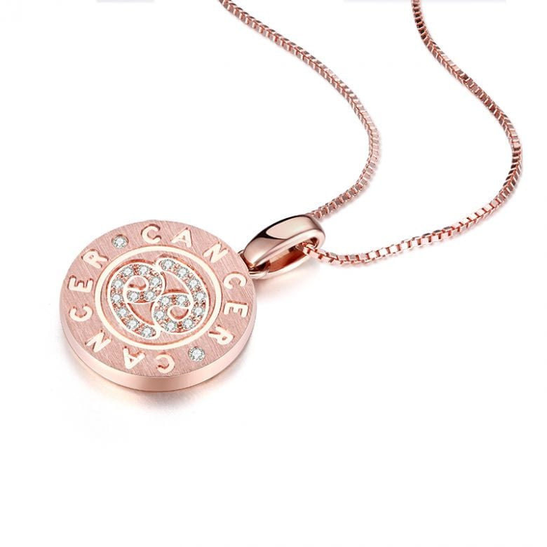 Pendentif Cancer Or rose. Signe du Cancer. Zodiaque - 6