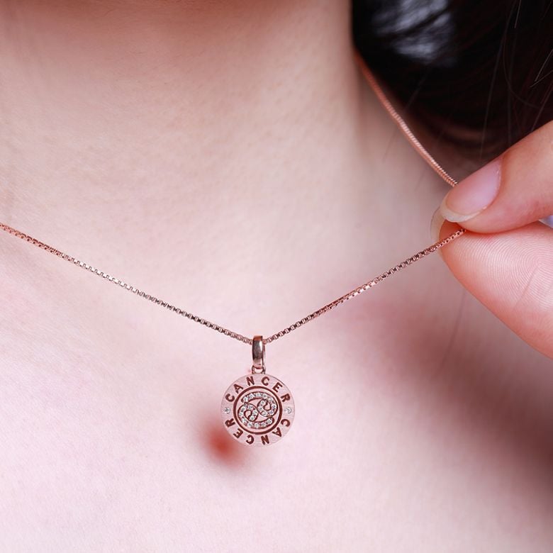 Pendentif Cancer Or rose. Signe du Cancer. Zodiaque - 4