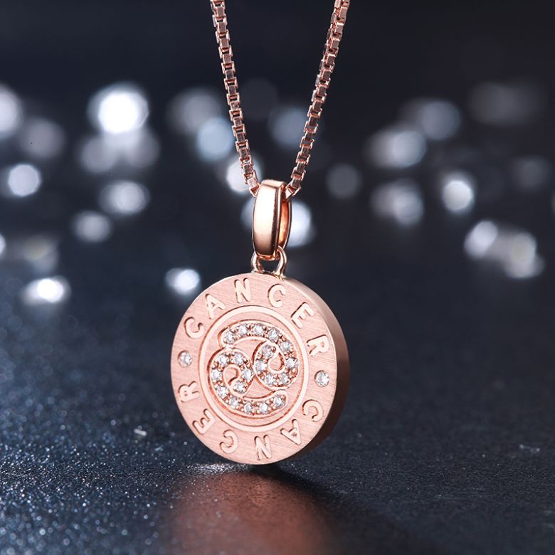 Pendentif Cancer Or rose. Signe du Cancer. Zodiaque - 3