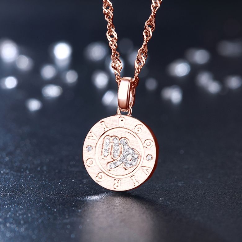 Pendentif Virgo Or rose. Signe de la vierge. Zodiaque - 3