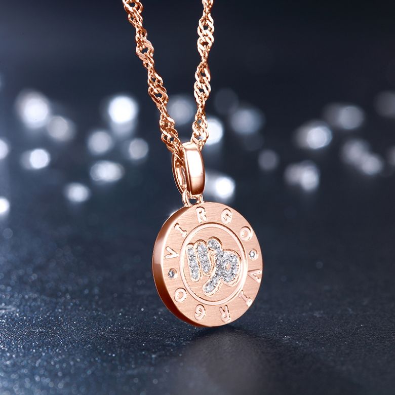 Pendentif Virgo Or rose. Signe de la vierge. Zodiaque - 5
