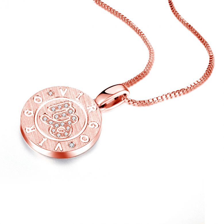 Pendentif Virgo Or rose. Signe de la vierge. Zodiaque - 7