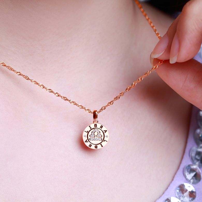Pendentif Libra Or rose. Signe de la balance. Zodiaque - 4