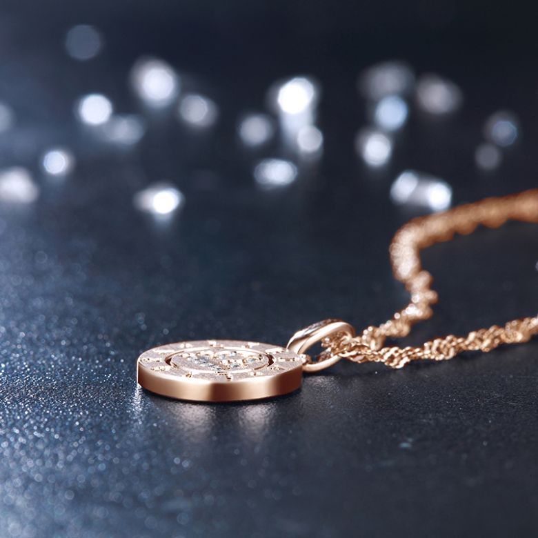 Pendentif Libra Or rose. Signe de la balance. Zodiaque - 5