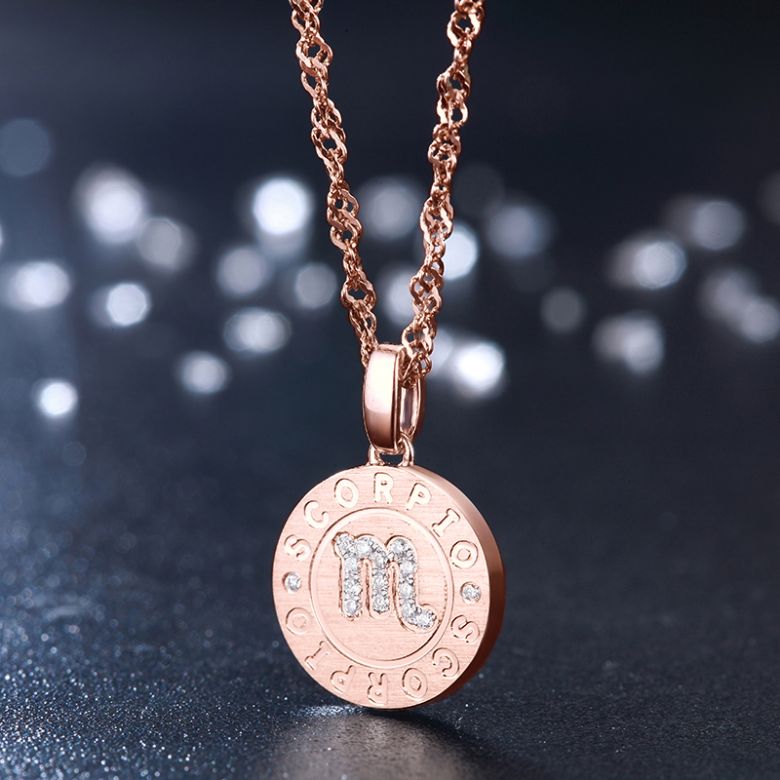 Pendentif Scorpio Or rose. Signe du scorpion. Zodiaque - 3