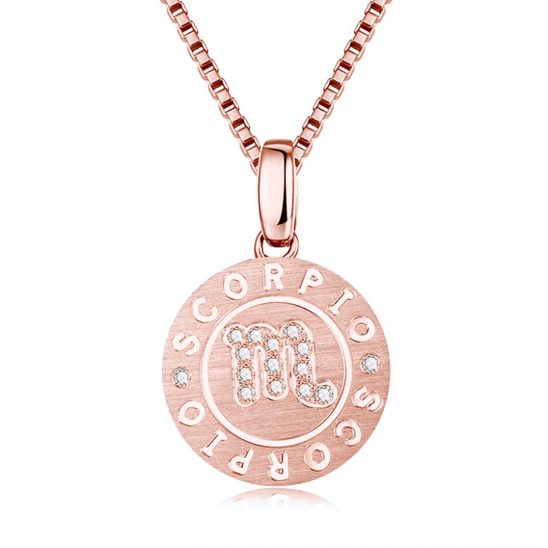 Pendentif Scorpio Or rose. Signe du scorpion. Zodiaque - 1