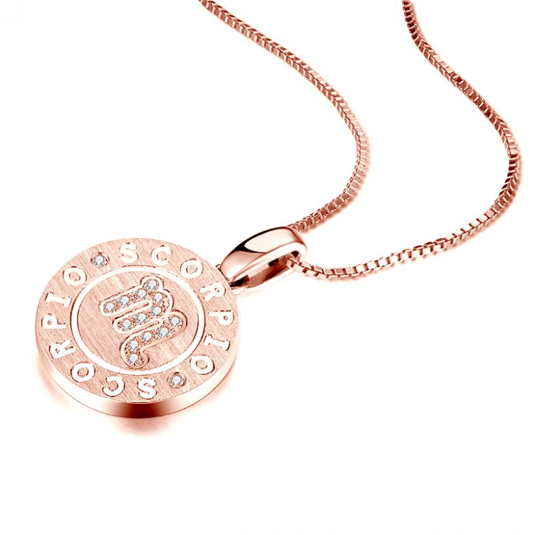 Pendentif Scorpio Or rose. Signe du scorpion. Zodiaque - 5