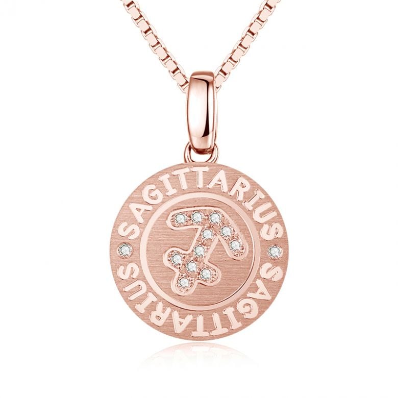 Pendentif Sagittarius Or rose. Signe du sagittaire. Zodiaque - 1