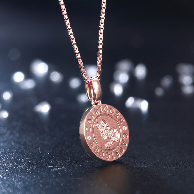 Pendentif Capricorn Or rose. Signe du capricorne. Zodiaque - 5