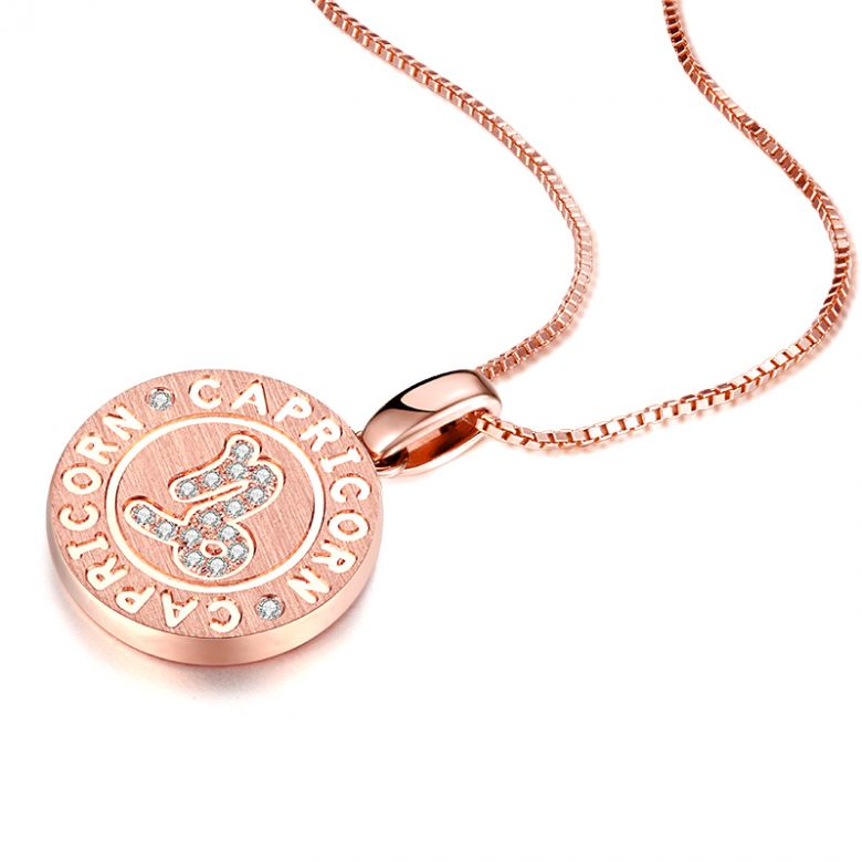 Pendentif Capricorn Or rose. Signe du capricorne. Zodiaque - 7